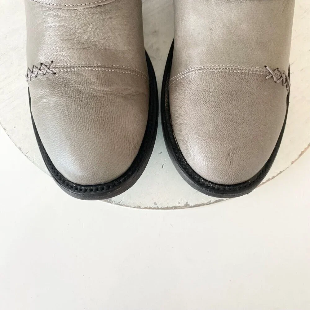 NEW Lane Womens Gray Quilted Mid-Calf Boots With Zipper & Buckle Accents Size 10